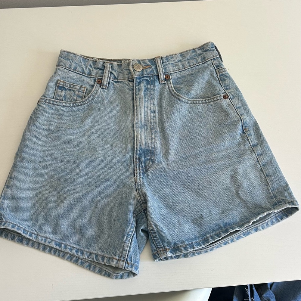 zara light blue jorts